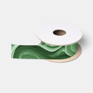Marbled Paint Christmas Colours Green Gift Wrap Satin Ribbon