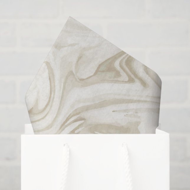 Marbled Paint Off White Tones Elegant Wedding Tissue Paper (Gift Bag)