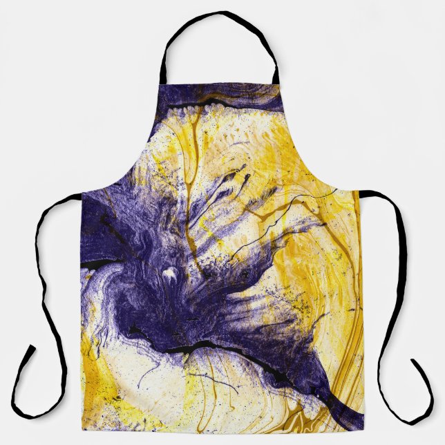 Marbled Paper: Bright Acrylic Art Apron (Front)