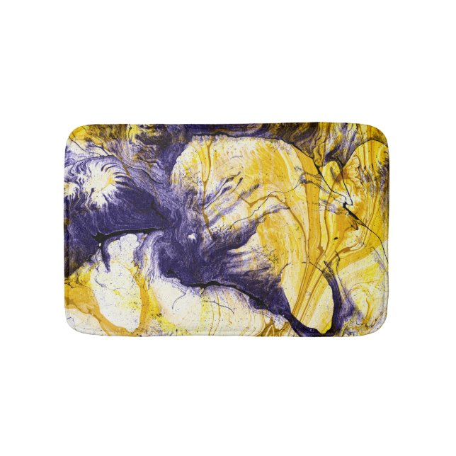 Marbled Paper: Bright Acrylic Art Bath Mat (Front)