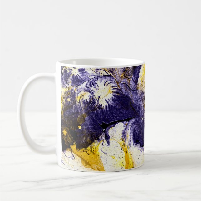 Marbled Paper: Bright Acrylic Art Coffee Mug (Left)