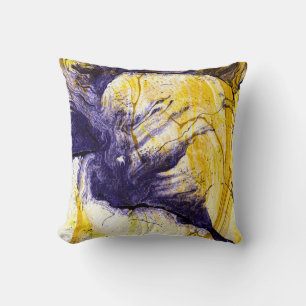 Marbled Paper: Bright Acrylic Art Cushion