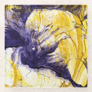 Marbled Paper: Bright Acrylic Art Glass Coaster