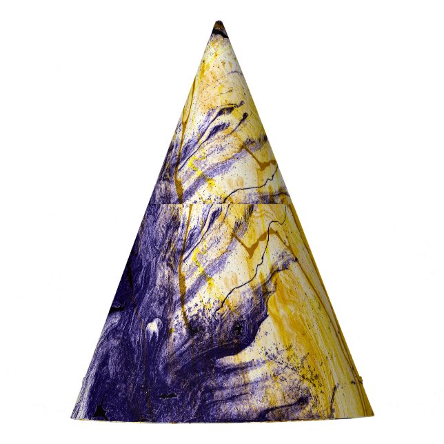 Marbled Paper: Bright Acrylic Art Party Hat (Front)
