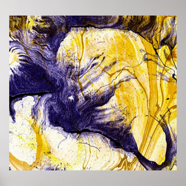 Marbled Paper: Bright Acrylic Art Poster (Front)