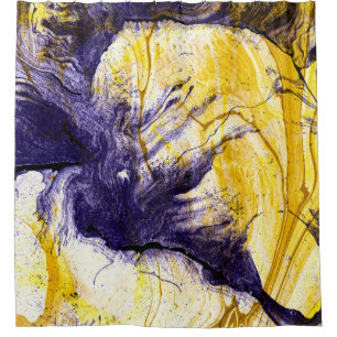 Marbled Paper: Bright Acrylic Art Shower Curtain