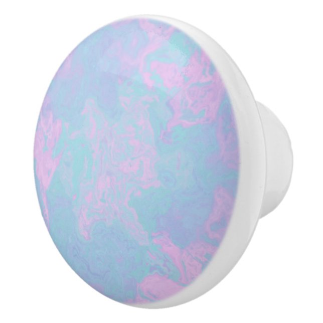 Marbled Pastel Ceramic Knob (Right)
