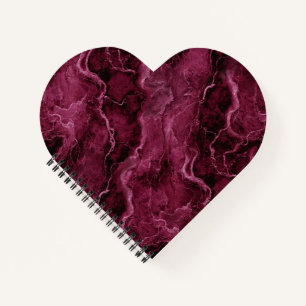Marbled Pattern in Dark Magenta and Pink Notebook