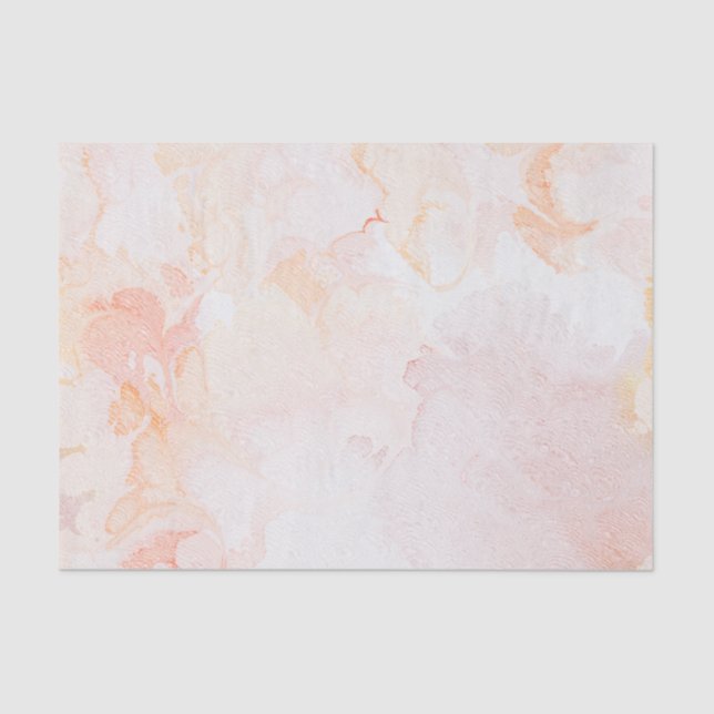 Marbled Peach and Pink Watercolor Tissue Paper (Front)