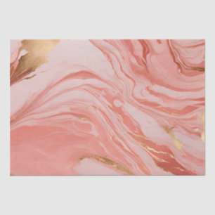 Marbled Peach Pink Gold Tissue Paper