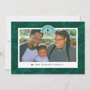 Marbled Pines Horizontal Holiday Photo Card