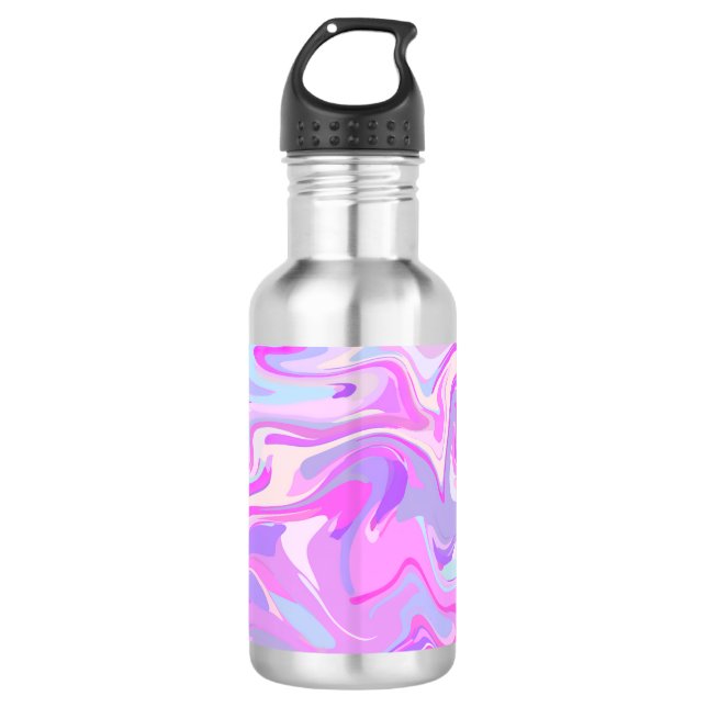 Marbled Pink Purple Turquoise 710 Ml Water Bottle (Front)