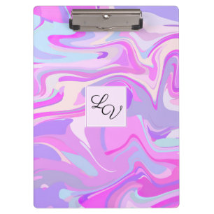 Marbled Pink Purple Turquoise Clipboard