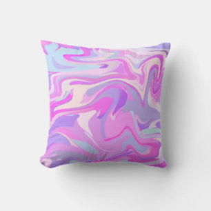 Marbled Pink Purple Turquoise Cushion