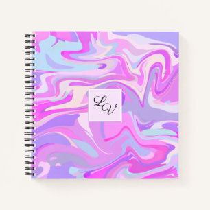 Marbled Pink Purple Turquoise Notebook