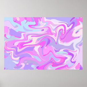 Marbled Pink Purple Turquoise Poster