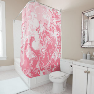 Marbled Pink Shower Curtain