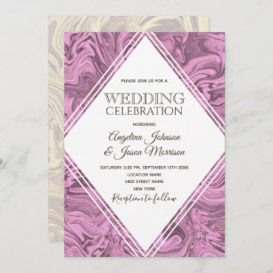 Marbled Pink Wedding Invitation