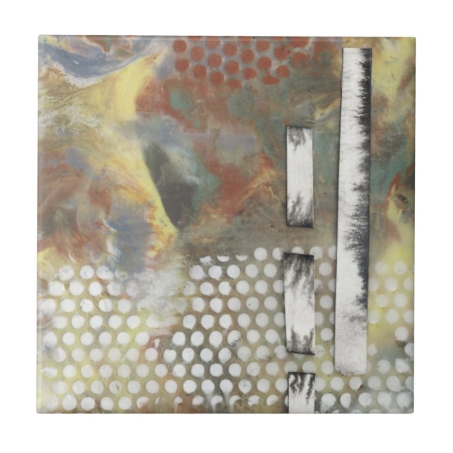 Marbled Pixels II Ceramic Tile (Front)