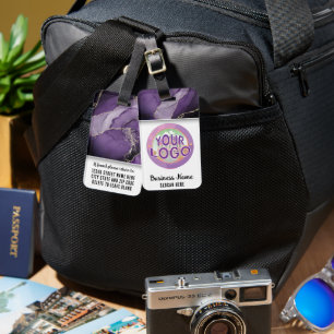 Marbled Purple & Gold Branding Elegant Business Luggage Tag