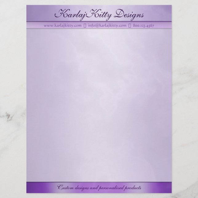 Marbled Purple Personalised Letterhead (Front)