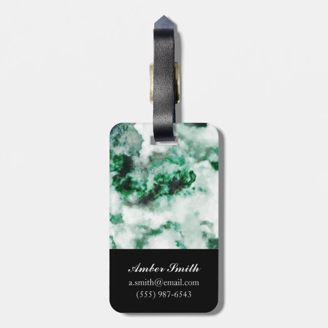 Marbled Quartz Texture Luggage Tag (Back Vertical)
