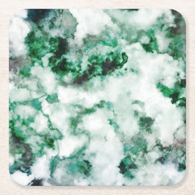Marbled Quartz Texture Square Paper Coaster (Front)