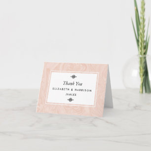 Marbled Rose Elegant Vintage Wedding Thank You Card