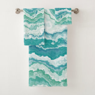 marbled sea foam : bath towel set