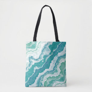 marbled sea foam : tote bag