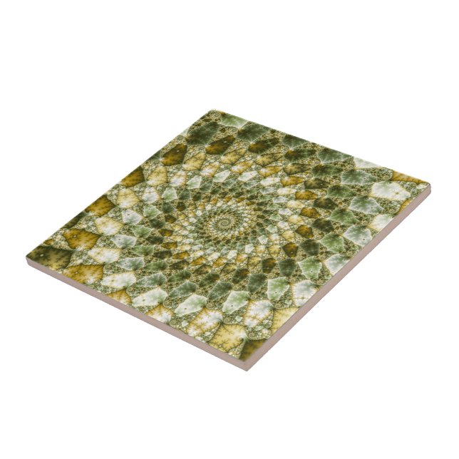 Marbled Shards - Mandelbrot Art Ceramic Tile (Side)