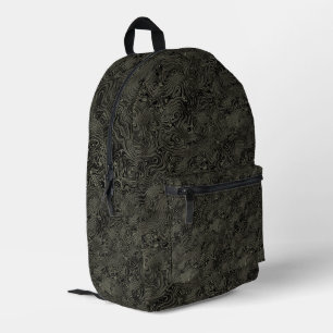 Marbled Silk Moire Pattern in Camoflage Brown Printed Backpack