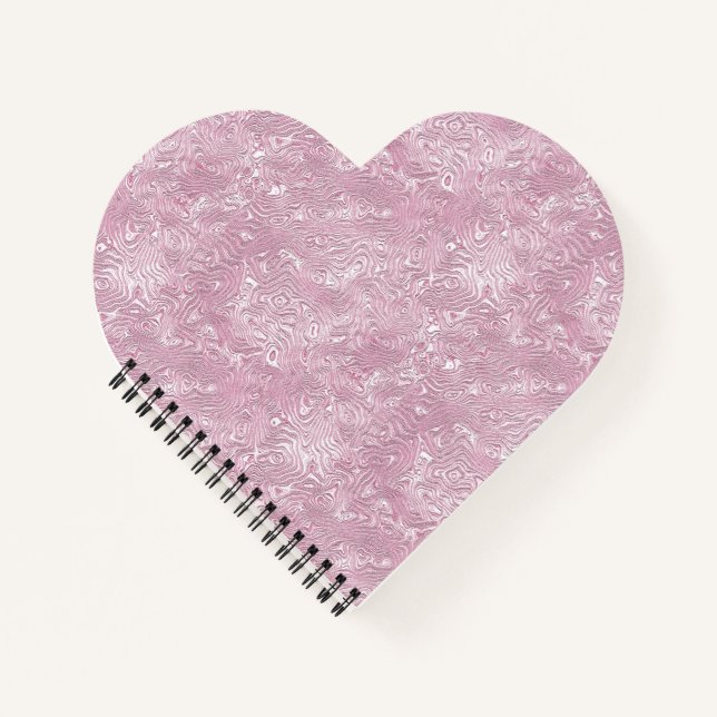 Marbled Silk Moire Pattern in Dusty Pink Notebook (Front)