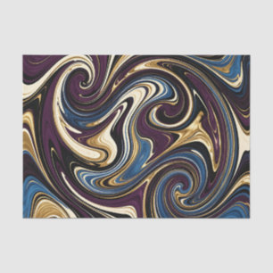 Marbled Swirl Purple Gold Blue Abstract Tissue Paper