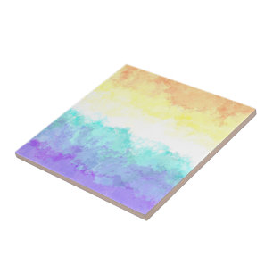 Marbled Swirly Boho Abstract Genderfaun Pride Flag Ceramic Tile