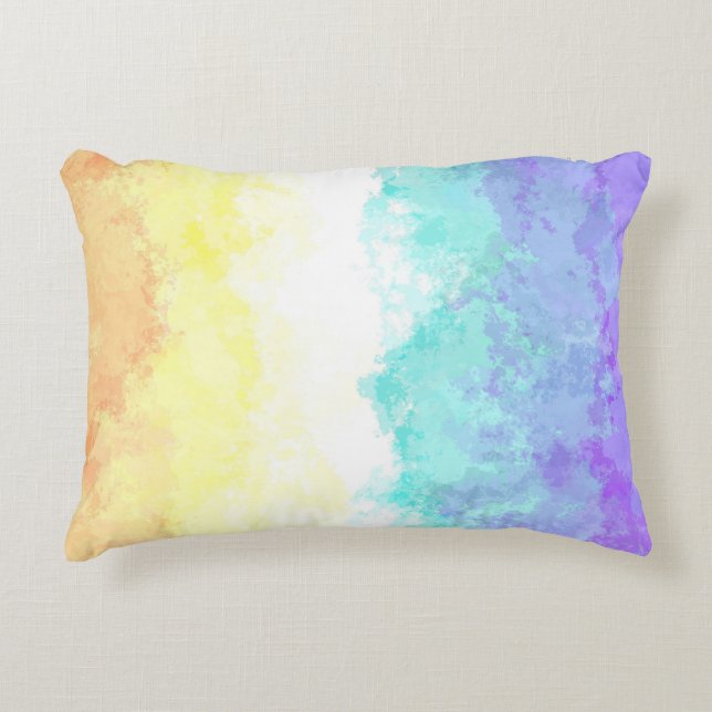 Marbled Swirly Boho Abstract Genderfaun Pride Flag Decorative Cushion (Front)