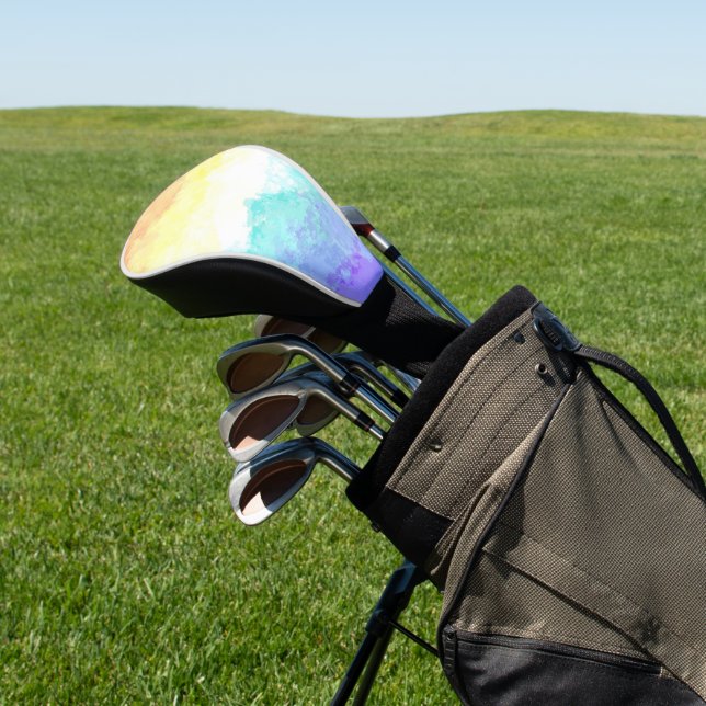 Marbled Swirly Boho Abstract Genderfaun Pride Flag Golf Head Cover (In Situ)