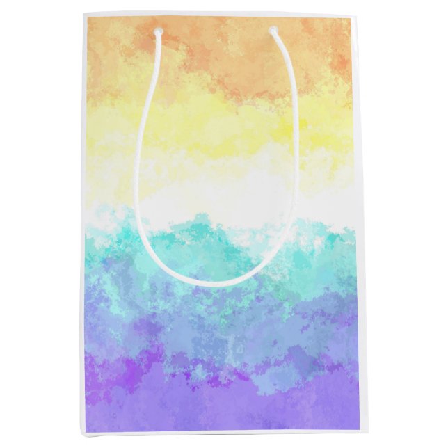 Marbled Swirly Boho Abstract Genderfaun Pride Flag Medium Gift Bag (Front)