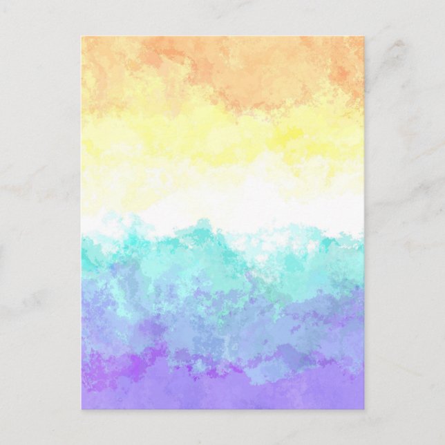 Marbled Swirly Boho Abstract Genderfaun Pride Flag Postcard (Front)