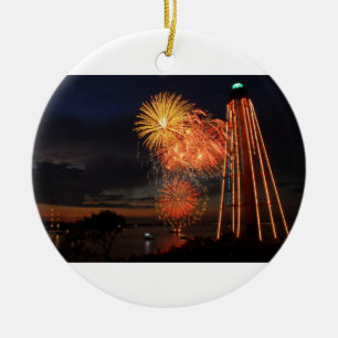 Marblehead Fireworks Lighthouse Ceramic Tree Decoration