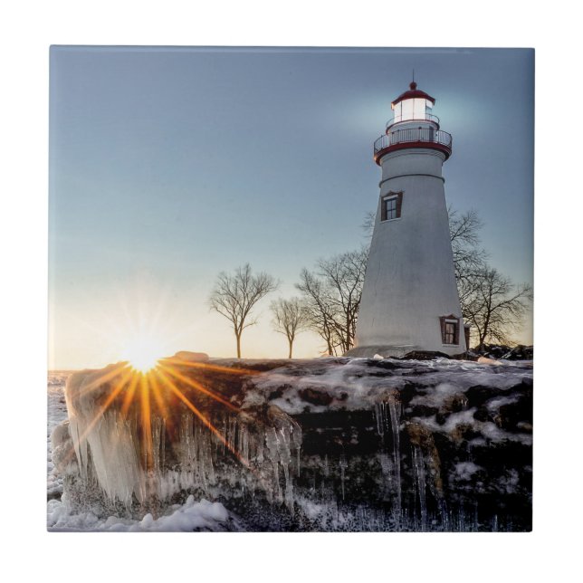 Marblehead Lighthouse Ceramic Tile (Front)