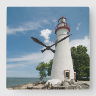 Marblehead Lighthouse in Northwest Ohio Square Wall Clock