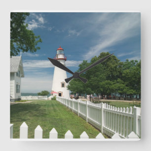 Marblehead Lighthouse in Northwest Ohio Square Wall Clock