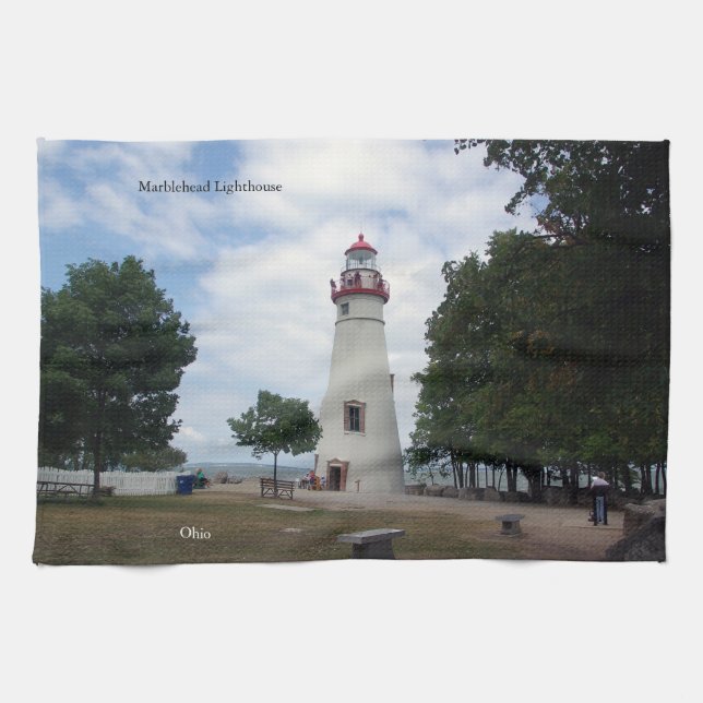 Marblehead Lighthouse kitchen towel (Horizontal)