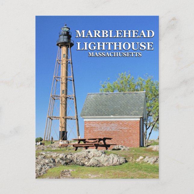 Marblehead Lighthouse, Massachusetts Postcard (Front)