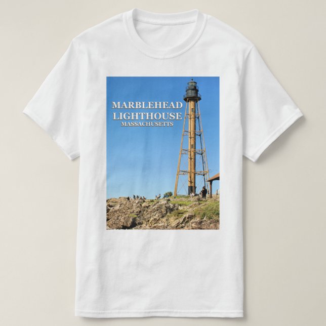 Marblehead Lighthouse, Massachusetts T-Shirt (Design Front)