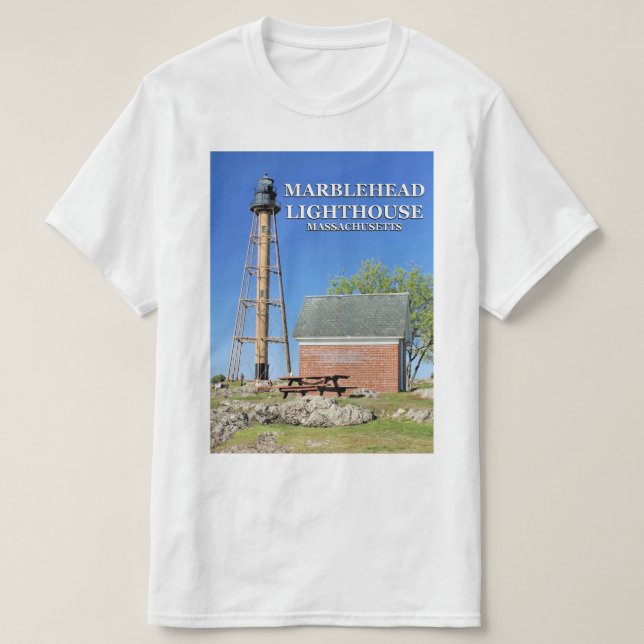 Marblehead Lighthouse, Massachusetts T-Shirt (Design Front)