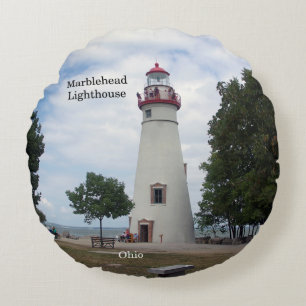 Marblehead Lighthouse round pillow