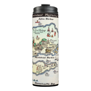 Marblehead Massachusetts Hand-drawn Map  Thermal Tumbler