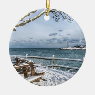Marblehead, Massachusetts. Harbour, Lighthouse,  Ceramic Ornament